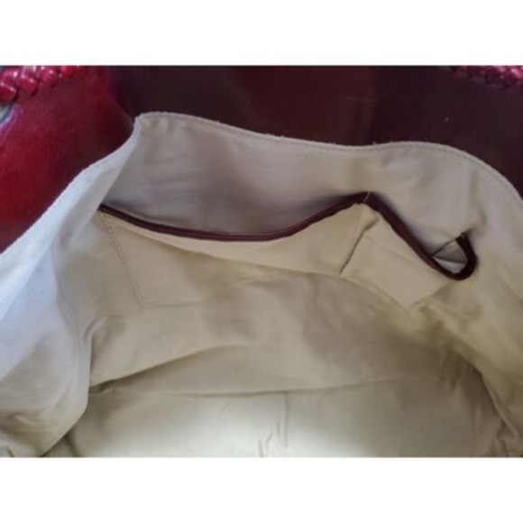 Charles David Red Alligator Leather Hobo Bag Purse Travel Overnight Drawstring - Picture 14 of 16